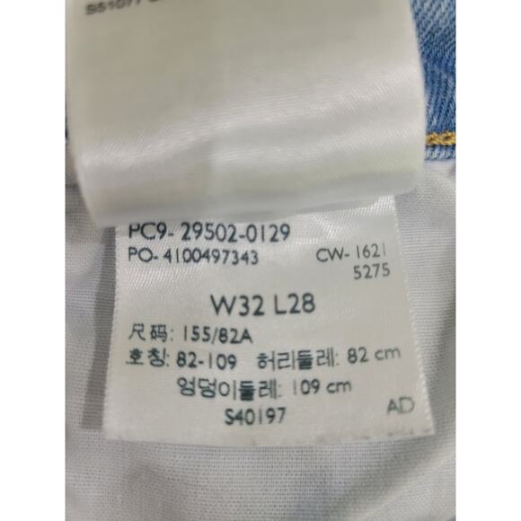 Levi's 501 Womens Tapered Jeans Size 32 x 28 Button Fly Pockets High Rise Rigid - Picture 12 of 13